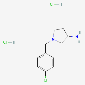 molecular formula C11H17Cl3N2 B7984483 (S)-1-(4-Chlorobenzyl)pyrrolidin-3-aminedihydrochloride 