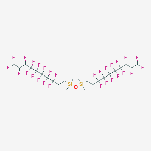 molecular formula C24H26F28OSi2 B7984498 [Dimethyl(3,3,4,4,5,5,6,6,7,7,8,9,10,10-tetradecafluorodecyl)silyl]oxy-dimethyl-(3,3,4,4,5,5,6,6,7,7,8,9,10,10-tetradecafluorodecyl)silane 