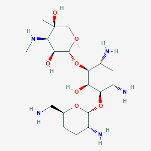 B079845 (2R,3S,4R,5R)-2-[(1S,2R,3R,4S,6R)-4,6-diamino-3-[(2R,3R,6S)-3-amino-6-(aminomethyl)oxan-2-yl]oxy-2-hydroxycyclohexyl]oxy-5-methyl-4-(methylamino)oxane-3,5-diol CAS No. 11097-82-8