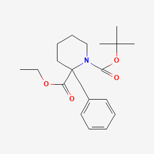 molecular formula C20H29NO4 B7984512 2-Benzyl-piperidine-1,2-dicarboxylic acid 1-tert-butyl ester 2-ethyl ester CAS No. 1089337-91-6