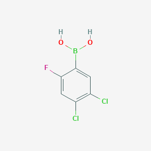 molecular formula C6H4BCl2FO2 B7984535 4,5-Dichloro-2-fluorophenylboronic acid 