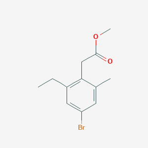 molecular formula C12H15BrO2 B7984572 (4-Bromo-2-ethyl-6-methyl-phenyl)-acetic acid methyl ester 