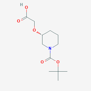 molecular formula C12H21NO5 B7984583 (R)-3-Carboxymethoxy-piperidine-1-carboxylic acid tert-butyl ester 