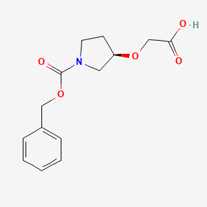 molecular formula C14H17NO5 B7984587 (R)-3-Carboxymethoxy-pyrrolidine-1-carboxylic acid benzyl ester 