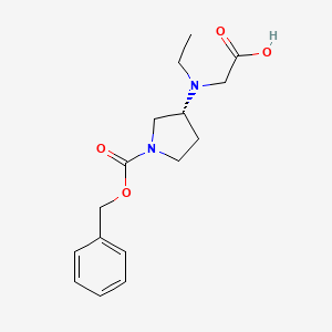molecular formula C16H22N2O4 B7984686 (R)-3-(Carboxymethyl-ethyl-amino)-pyrrolidine-1-carboxylic acid benzyl ester 