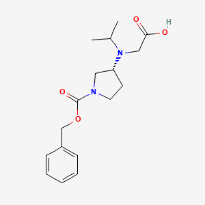 molecular formula C17H24N2O4 B7984696 (R)-3-(Carboxymethyl-isopropyl-amino)-pyrrolidine-1-carboxylic acid benzyl ester 