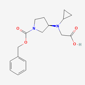 molecular formula C17H22N2O4 B7984701 (R)-3-(Carboxymethyl-cyclopropyl-amino)-pyrrolidine-1-carboxylic acid benzyl ester 