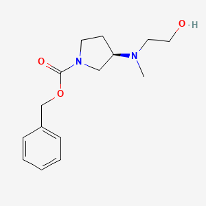 molecular formula C15H22N2O3 B7984708 (R)-3-[(2-Hydroxy-ethyl)-methyl-amino]-pyrrolidine-1-carboxylic acid benzyl ester 