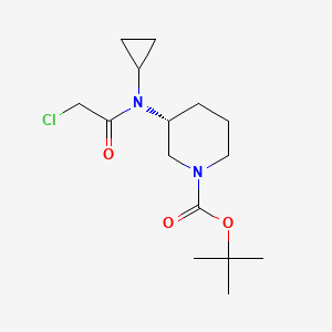 molecular formula C15H25ClN2O3 B7984759 (R)-3-[(2-Chloro-acetyl)-cyclopropyl-amino]-piperidine-1-carboxylic acid tert-butyl ester 