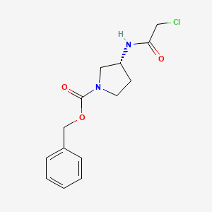 molecular formula C14H17ClN2O3 B7984766 (R)-3-(2-Chloro-acetylamino)-pyrrolidine-1-carboxylic acid benzyl ester 