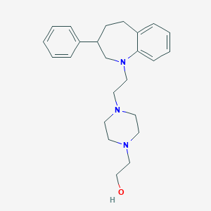 molecular formula C24H33N3O B079848 1-(beta-(4-(beta-Hydroxyethyl)piperazinyl)ethyl)-3-phenyl-2,3,4,5-tetrahydro-1H-1-benzazepine CAS No. 14760-56-6