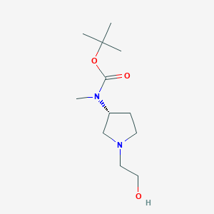 molecular formula C12H24N2O3 B7984943 [(R)-1-(2-Hydroxy-ethyl)-pyrrolidin-3-yl]-methyl-carbamic acid tert-butyl ester 