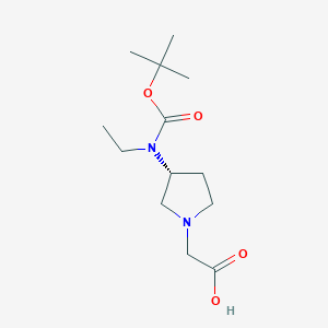 molecular formula C13H24N2O4 B7984964 [(R)-3-(tert-Butoxycarbonyl-ethyl-amino)-pyrrolidin-1-yl]-acetic acid 