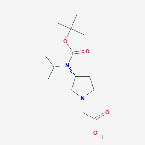 molecular formula C14H26N2O4 B7984974 [(R)-3-(tert-Butoxycarbonyl-isopropyl-amino)-pyrrolidin-1-yl]-acetic acid 