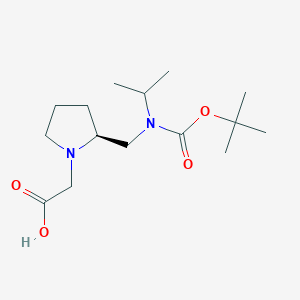 molecular formula C15H28N2O4 B7984978 {(S)-2-[(tert-Butoxycarbonyl-isopropyl-amino)-methyl]-pyrrolidin-1-yl}-acetic acid 