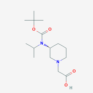 molecular formula C15H28N2O4 B7984980 [(R)-3-(tert-Butoxycarbonyl-isopropyl-amino)-piperidin-1-yl]-acetic acid 