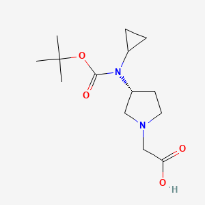 molecular formula C14H24N2O4 B7984987 [(R)-3-(tert-Butoxycarbonyl-cyclopropyl-amino)-pyrrolidin-1-yl]-acetic acid 