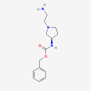 molecular formula C14H21N3O2 B7985023 [(R)-1-(2-Amino-ethyl)-pyrrolidin-3-yl]-carbamic acid benzyl ester 