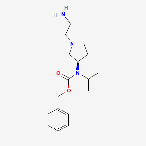 molecular formula C17H27N3O2 B7985036 [(R)-1-(2-Amino-ethyl)-pyrrolidin-3-yl]-isopropyl-carbamic acid benzyl ester 