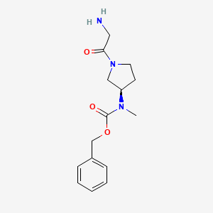 molecular formula C15H21N3O3 B7985111 [(R)-1-(2-Amino-acetyl)-pyrrolidin-3-yl]-methyl-carbamic acid benzyl ester 