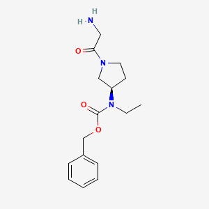 molecular formula C16H23N3O3 B7985121 [(R)-1-(2-Amino-acetyl)-pyrrolidin-3-yl]-ethyl-carbamic acid benzyl ester 