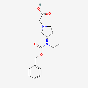 molecular formula C16H22N2O4 B7985158 [(R)-3-(Benzyloxycarbonyl-ethyl-amino)-pyrrolidin-1-yl]-acetic acid 