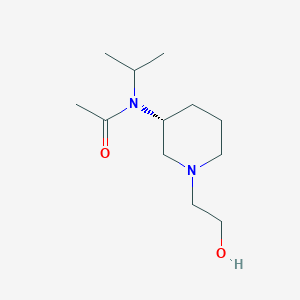 molecular formula C12H24N2O2 B7985250 N-[(R)-1-(2-Hydroxy-ethyl)-piperidin-3-yl]-N-isopropyl-acetamide 
