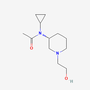 molecular formula C12H22N2O2 B7985254 N-Cyclopropyl-N-[(R)-1-(2-hydroxy-ethyl)-piperidin-3-yl]-acetamide 