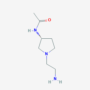 molecular formula C8H17N3O B7985255 N-[(R)-1-(2-Amino-ethyl)-pyrrolidin-3-yl]-acetamide 