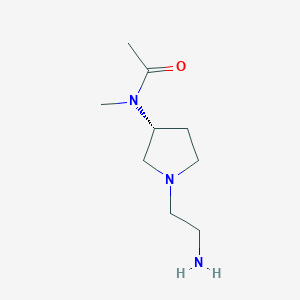 molecular formula C9H19N3O B7985270 N-[(R)-1-(2-Amino-ethyl)-pyrrolidin-3-yl]-N-methyl-acetamide 