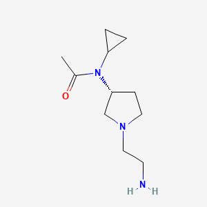 molecular formula C11H21N3O B7985278 N-[(R)-1-(2-Amino-ethyl)-pyrrolidin-3-yl]-N-cyclopropyl-acetamide 