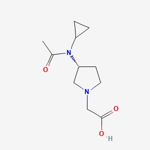 molecular formula C11H18N2O3 B7985339 [(R)-3-(Acetyl-cyclopropyl-amino)-pyrrolidin-1-yl]-acetic acid 