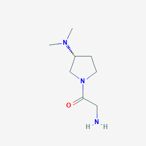 molecular formula C8H17N3O B7985403 2-Amino-1-((R)-3-dimethylamino-pyrrolidin-1-yl)-ethanone 