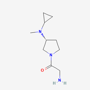 molecular formula C10H19N3O B7985426 2-Amino-1-[(R)-3-(cyclopropyl-methyl-amino)-pyrrolidin-1-yl]-ethanone 