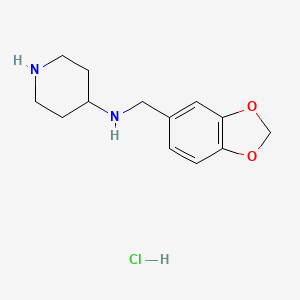 molecular formula C13H19ClN2O2 B7985603 Benzo[1,3]dioxol-5-ylmethyl-piperidin-4-yl-amine hydrochloride 