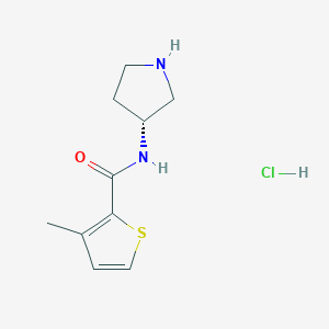 molecular formula C10H15ClN2OS B7985604 (R)-3-methyl-N-(pyrrolidin-3-yl)thiophene-2-carboxamide hydrochloride 