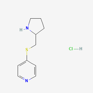 molecular formula C10H15ClN2S B7985605 4-(Pyrrolidin-2-ylmethylsulfanyl)-pyridine hydrochloride 