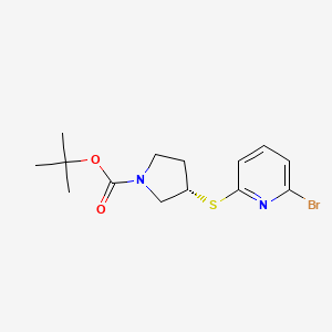 molecular formula C14H19BrN2O2S B7985613 (S)-3-(6-Bromo-pyridin-2-ylsulfanyl)-pyrrolidine-1-carboxylic acid tert-butyl ester 