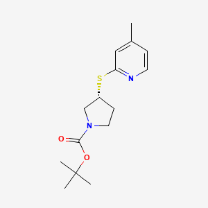 molecular formula C15H22N2O2S B7985625 (R)-3-(4-Methyl-pyridin-2-ylsulfanyl)-pyrrolidine-1-carboxylic acid tert-butyl ester 
