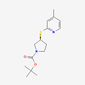 molecular formula C15H22N2O2S B7985626 (S)-3-(4-Methyl-pyridin-2-ylsulfanyl)-pyrrolidine-1-carboxylic acid tert-butyl ester 