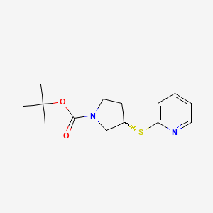 molecular formula C14H20N2O2S B7985629 (S)-tert-butyl 3-(pyridin-2-ylthio)pyrrolidine-1-carboxylate 