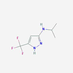 molecular formula C7H10F3N3 B7985772 N-isopropyl-3-(trifluoromethyl)-1H-pyrazol-5-amine 