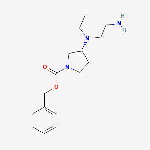 molecular formula C16H25N3O2 B7985868 (R)-3-[(2-Amino-ethyl)-ethyl-amino]-pyrrolidine-1-carboxylic acid benzyl ester 