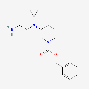 molecular formula C18H27N3O2 B7985885 (R)-3-[(2-Amino-ethyl)-cyclopropyl-amino]-piperidine-1-carboxylic acid benzyl ester 