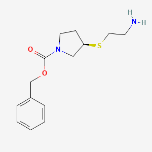 molecular formula C14H20N2O2S B7985953 (R)-3-(2-Amino-ethylsulfanyl)-pyrrolidine-1-carboxylic acid benzyl ester 