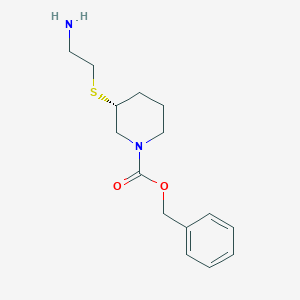 molecular formula C15H22N2O2S B7985954 (R)-3-(2-Amino-ethylsulfanyl)-piperidine-1-carboxylic acid benzyl ester 