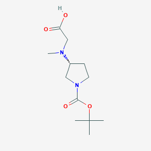 molecular formula C12H22N2O4 B7985963 (R)-3-(Carboxymethyl-methyl-amino)-pyrrolidine-1-carboxylic acid tert-butyl ester 
