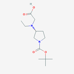 molecular formula C13H24N2O4 B7985972 (R)-3-(Carboxymethyl-ethyl-amino)-pyrrolidine-1-carboxylic acid tert-butyl ester 
