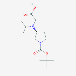 molecular formula C14H26N2O4 B7985981 (R)-3-(Carboxymethyl-isopropyl-amino)-pyrrolidine-1-carboxylic acid tert-butyl ester 