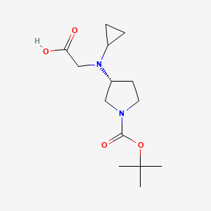 molecular formula C14H24N2O4 B7985989 (R)-3-(Carboxymethyl-cyclopropyl-amino)-pyrrolidine-1-carboxylic acid tert-butyl ester 